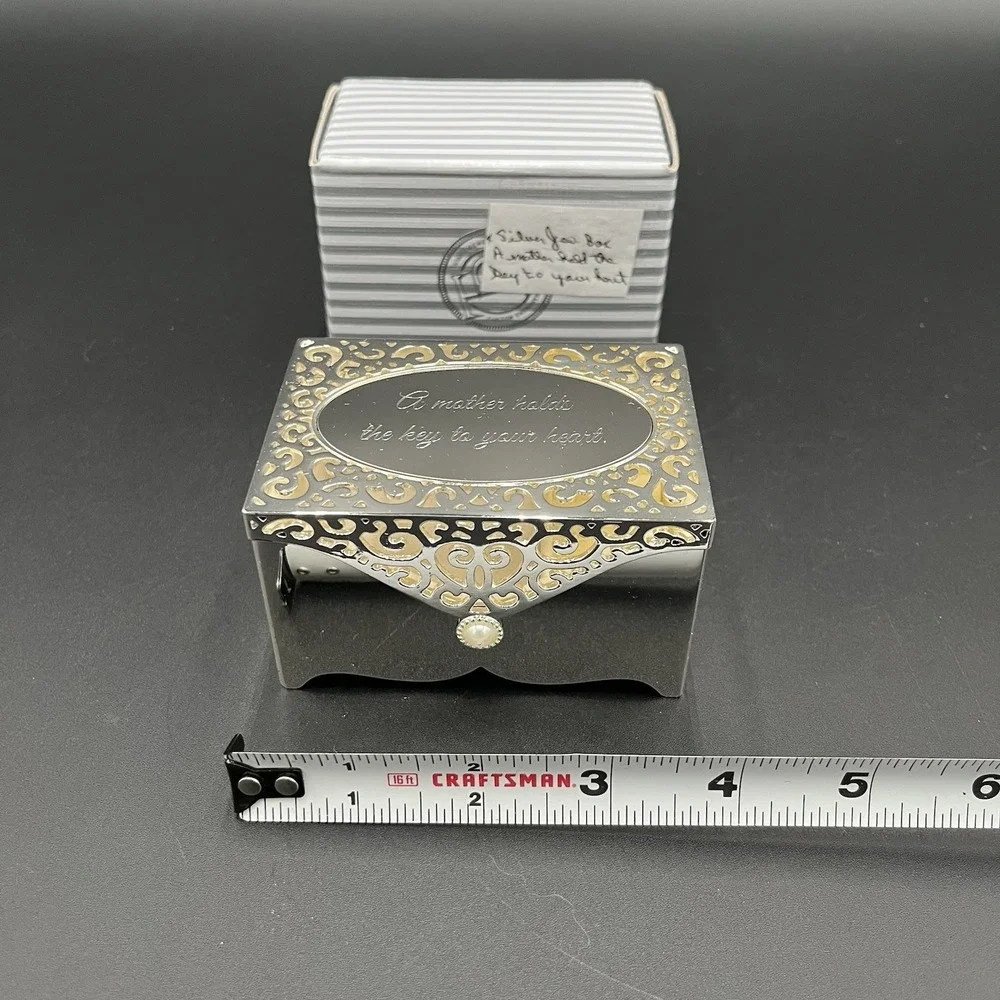 Vtg Things Remembered Silver Jewelry Box Engraved NIB Mothers Day Gift